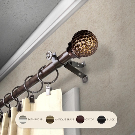 Kd 0.8125 in. Nicholson Curtain Rod with 120 to 170 in. Extension, Cocoa KD3723263